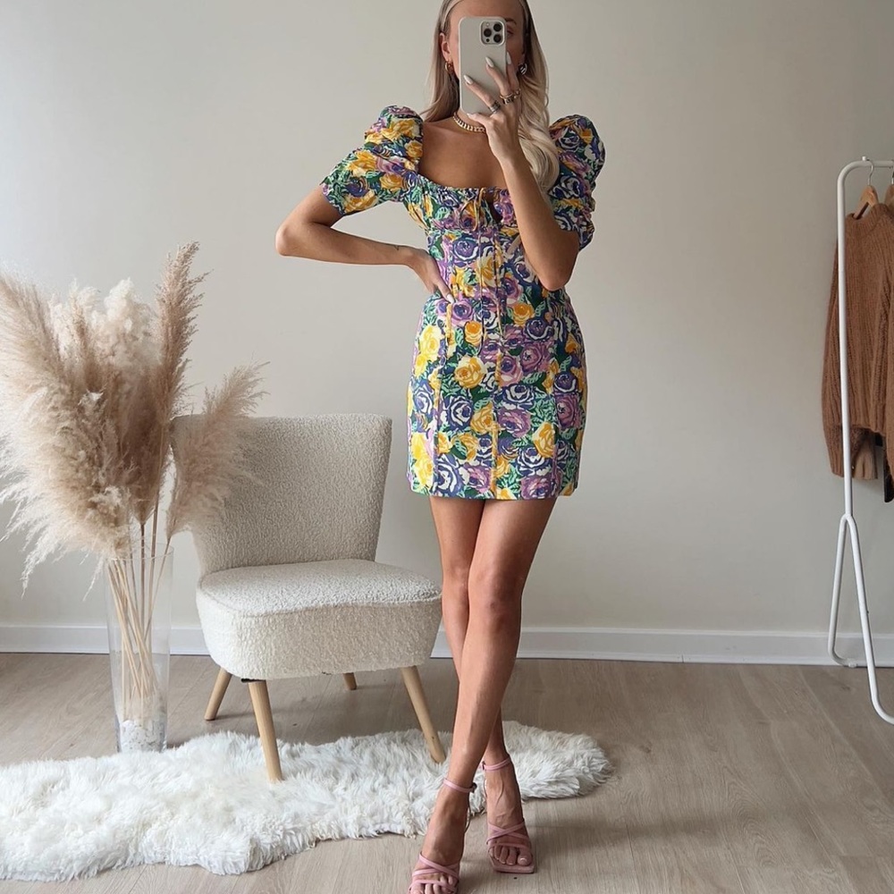 ZARA PRINTED CORSET STYLE DRESS